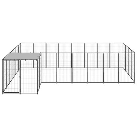 Vidaxl Hundgård Svart 10,89 M² Stål Svart