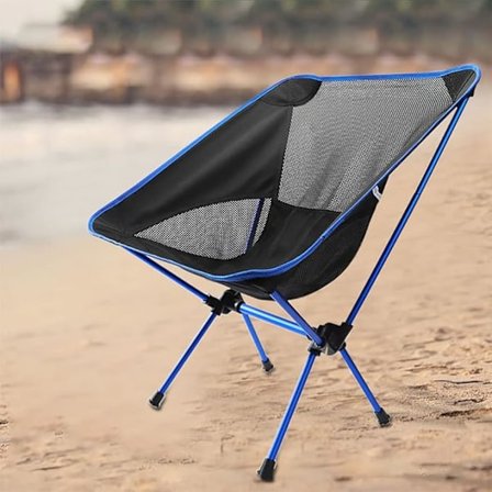 Sammenleggbar campingstol belastning ca. 150 kg svart blå