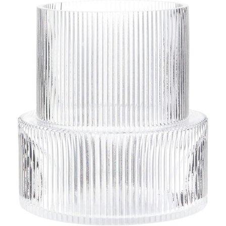 Klar Glassvase, Ribbet Vase, Riflet Glassvase, Blomstervase, Moderne Vase For Borddekorasjoner, Dekorativ Vase For Stue, Spisebord, Entré,