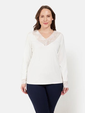 CISO - Langærmet T-shirt - Hvid - Blonde Detalje