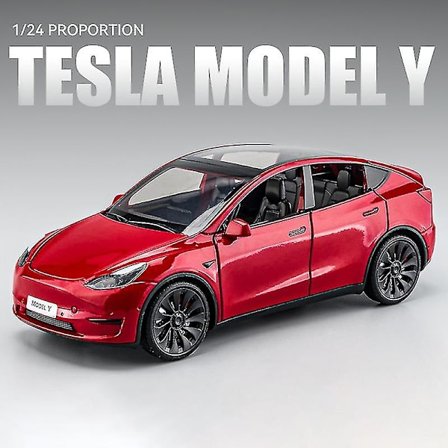 1:24 Tesla Model Y Model 3 Ladebunke Legering Støbt Legetøj Bilmodel Lyd og lys Børnelegetøj Samleobjekter Fødselsdagsgave
