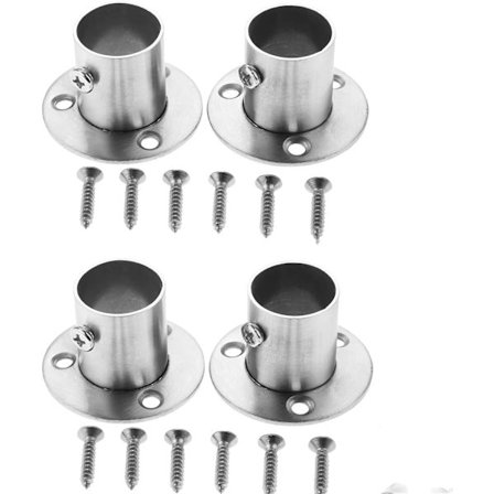 4 stk. Rustfrit Stål Garderobeslange, Rør, Beslag og Beslag,