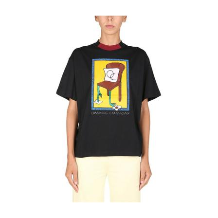 Opening Ceremony, Crew Neck T-Shirt Zwart, Dames, Maat:L