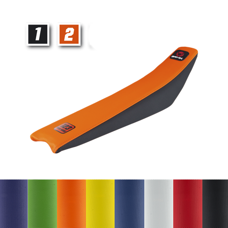 24MX Tvåfärgat Personaliserat Sadelöverdrag Namn/Nummer - Yamaha PW 50 1990-2025