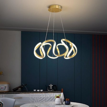 Led Pendellampe Loft 58cm Rustfrit Stål Lysekrone Metal