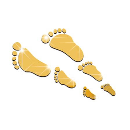 Akryl spegel fot klistermärke vägg självhäftande dekal DIY familj fotavtryck heminredning