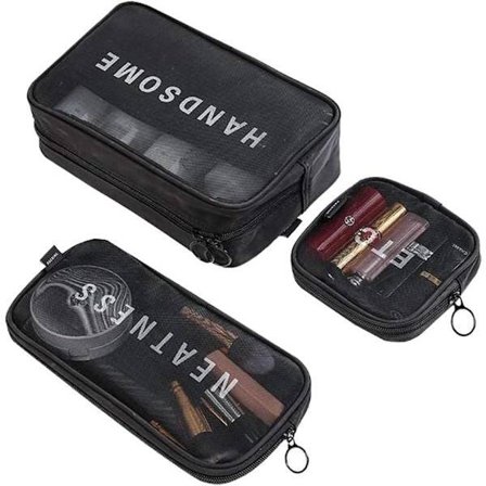 3-delad resväska, necessär, trefaldig förvaringsväska, påse, platsbesparande väska, sminkborstfodral, kontorsmaterial, personlig