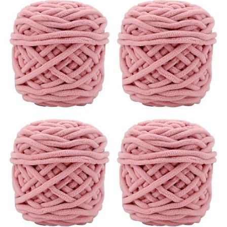 Stickgarn 4 x 100g Flerfärgat Stickgarn för Virkning, Mjukt Tjockt Garn, Köttfärgad