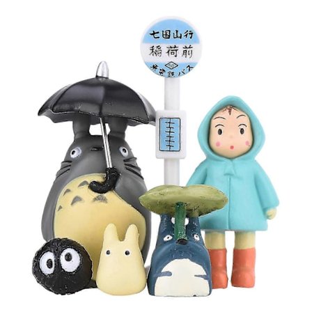 6 stk. Anime Min Nabo Totoro Actionfigur Samling Animasjon Totoro Busstopp[WSY]