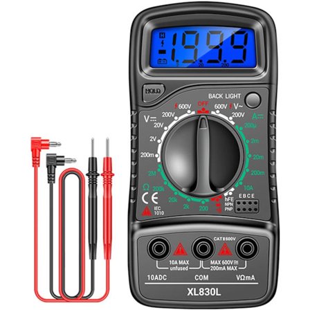 XL830L Håndholdt Digitalt Multimeter LCD Bakgrunnsbelysning AC DC Amperemeter Voltmeter Ohm 0-600V Spenningstester