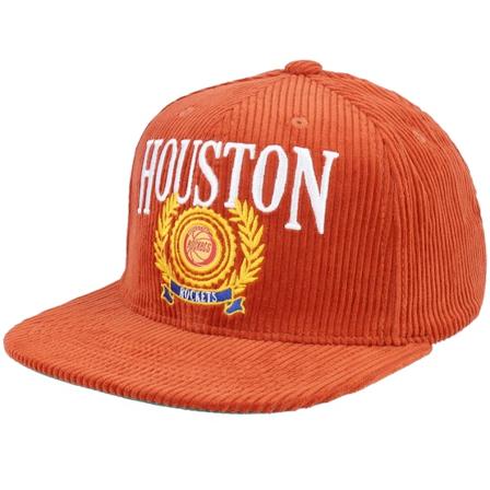 Mitchell & Ness - NBA Oranžový snapback Kšiltovka - Houston Rockets Levelz Corduroy Maroon Snapback @ Hatstore