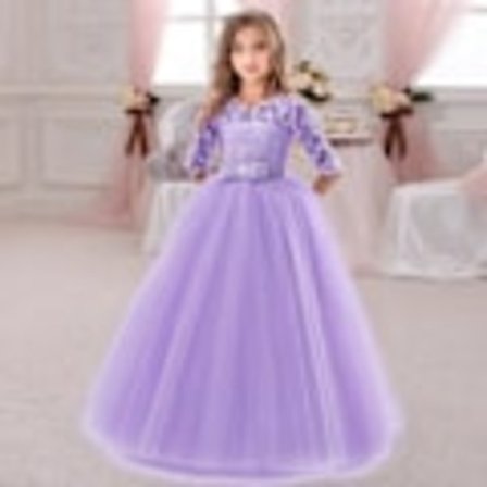 Piger langærmet festkjole Piger brudekjole Sommer aftenkjole Blonde prinsessekjole