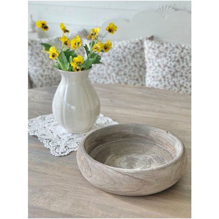 Träfat Träskål Rund Brungrå