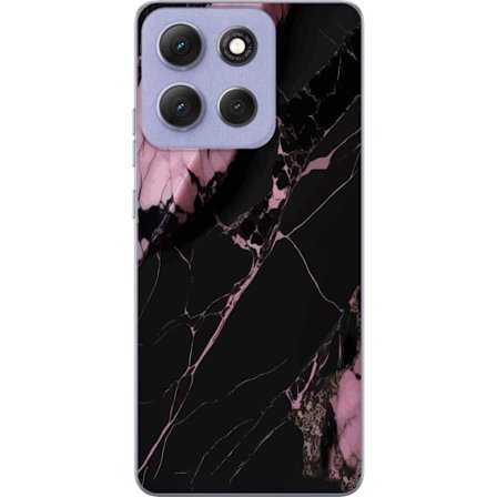 Kompatibelt Mobilskal till Motorola Moto G86 Svart rosa marmor