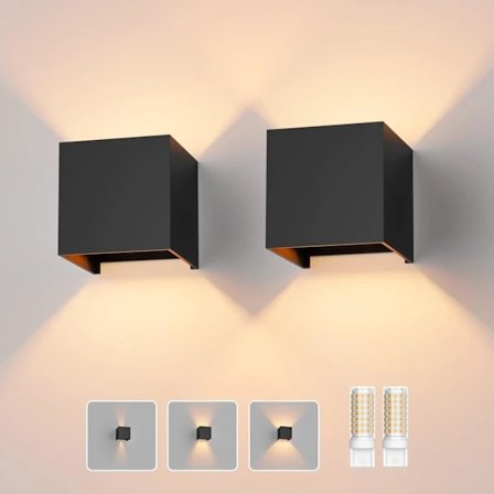 LED Vegglampe med Utskiftbare G9 LED-lamper, Innendørs/Utendørs Vegglampe Varmhvit 3000K