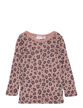 Nmfwang Wool Plain Aop Ls Top Xxii T-shirts Long-sleeved T-shirts Monivärinen/Kuvioitu Name It