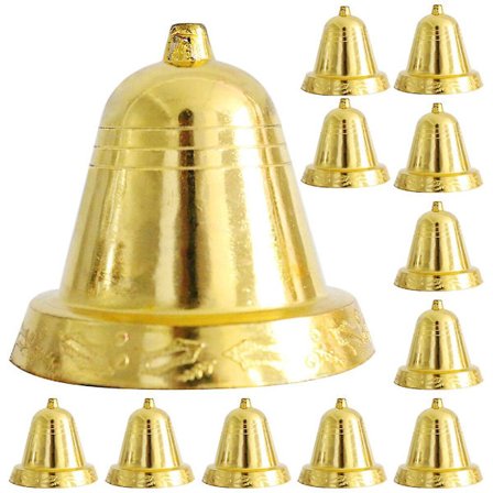 Paket med små klockhänge dekoration små klocka semester dekoration julgran klocka (4.00X4.00X4.00CM, guld)