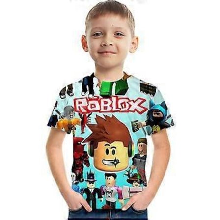 Roblox T-skjorte med korte ermer for barn 5-9 år (7-8 år A)