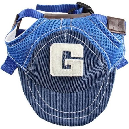 Blå, trendig L-keps för hundar, Solskydd på sommaren, För små