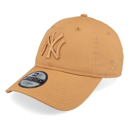 New Era - New York Yankees League Essential 9TWENTY Dark Sand/Dark Sand Dad Cap Unconstructed Beige Cap - MLB @ Hatstore