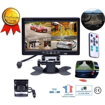 Vattentät backkamera med super nattsyn 20 m kabel högupplösts bakåtsyn säkerhet lastbil buss 7 tum HD skärm