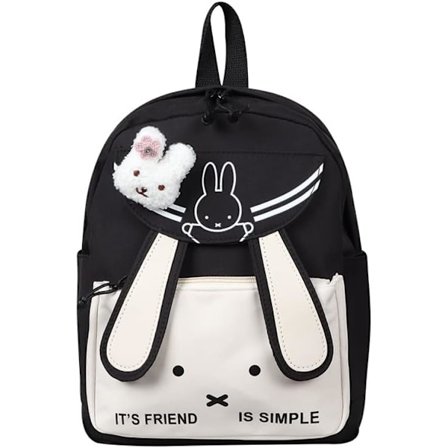 kanin öra ryggsäck estetik tillbaka till skolan bokväska