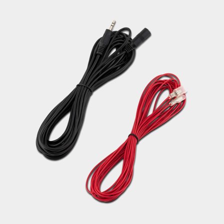 AUX & strømkabel til fjernbetjening DS18 Marine, passer MXRC, 2 x 6 meter, 3.5 mm (hun) til 3.5 mm (han) + rundstift til rundstift