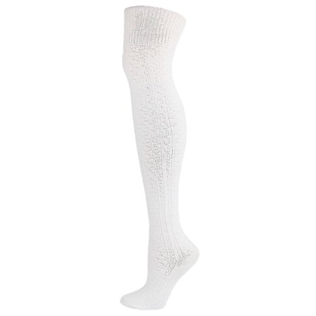 Vuxna damer stickade enfärgade knähöga strumpor bomull mode långa strumpor