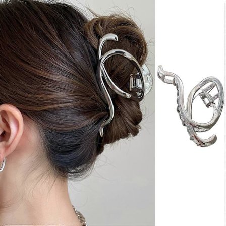 Uregelmessige Hårklemmer Elegant Metall Sølv Bølge Hårklemme Hårnål Kul Stil Fransk Hårklemme for Tykt Hår Metall Hårklemmer Hårtilbehør[HH]