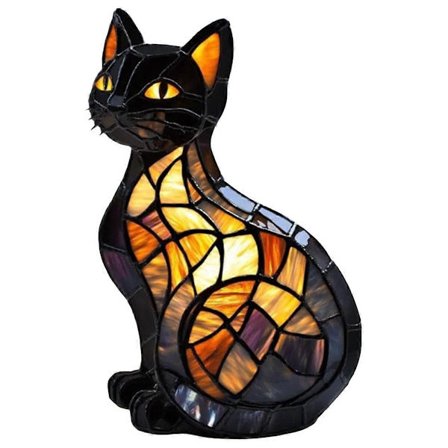 Glasmaleri Kat Lampe Katte Farvet Resin 3D Sød [DB]
