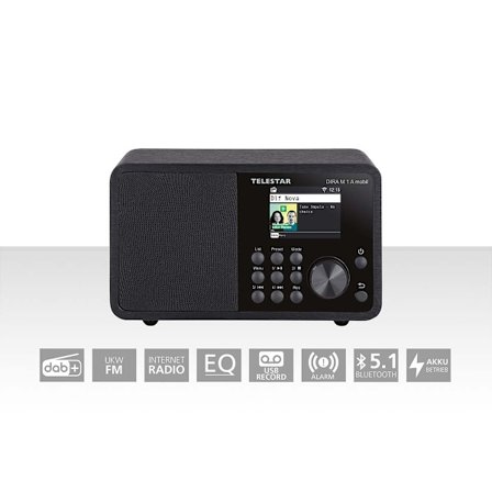 DIRA M 1 A Mobile EWF Batteridriven Mono Multifunktionsradio DAB+ / FM / Internet / Bluetooth Svart