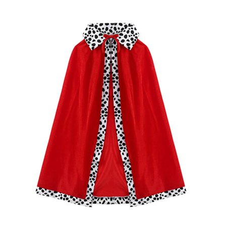 Voksen/barn størrelse rød konge/dronning kappe Mardi Gras Kappe Kostymetilbehør