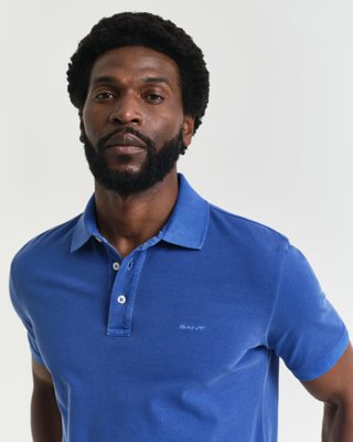 GANT - Solbleket piquéskjorte til herre rich blue