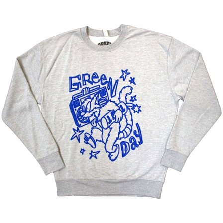 Green Day Unisex Vuxen Cat Blaster Sweatshirt XS Grå
