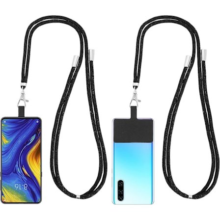 2 stk Telefonstropper til rundt halsen, Universal Mobiltelefonstropp Krysskropp, Justerbare Mobiltelefonstropper, Nylon Patch Phon