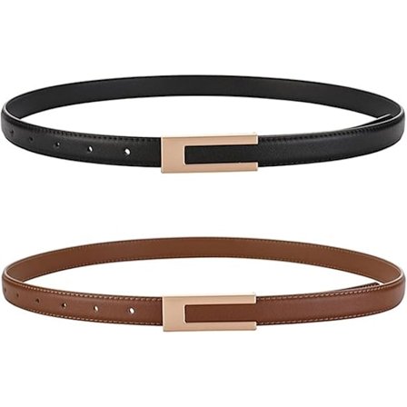 Damebelte Klassisk Skinnbelte Elegant Tynt Belte Enkelt Belte Justerbart Belte for Jeans Bukser 105cm