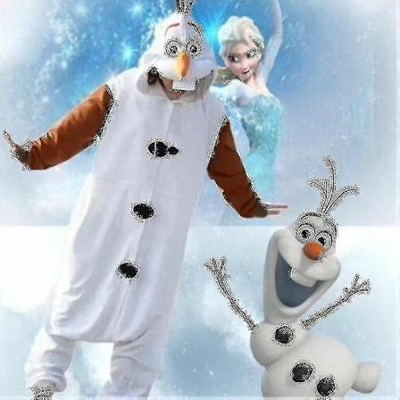 Olaf Frozen Voksen Snømann Kostyme Kigurumi Pyjamas Pyjamas Ozq Høy Kvalitet kids 85