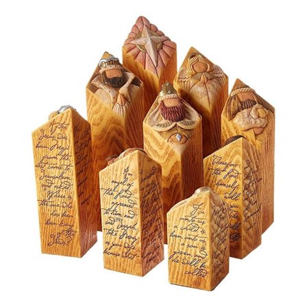 Paradise juletrær søyle statuer sett manuelt skulpturert Chri