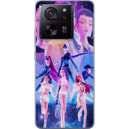 Yhteensopiva Puhelinkuori Xiaomi 13T K-pop-inspiroinut tulevaisuutta ennakoiva tyttöryhmä neonvaloissa ja kosmisessa sci-fi-esiintymislavalla