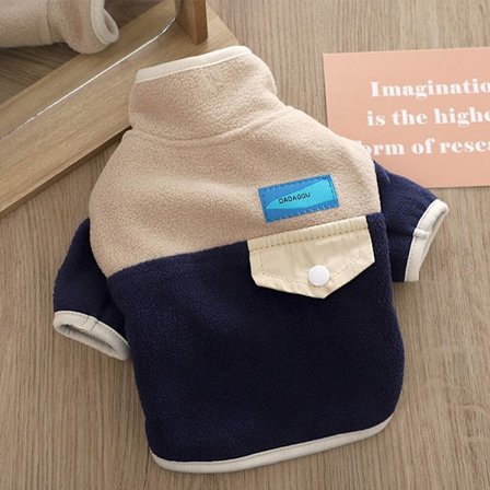 Cats Color Block Pocket Decor Warm Shirt Pet Supplies Sweater