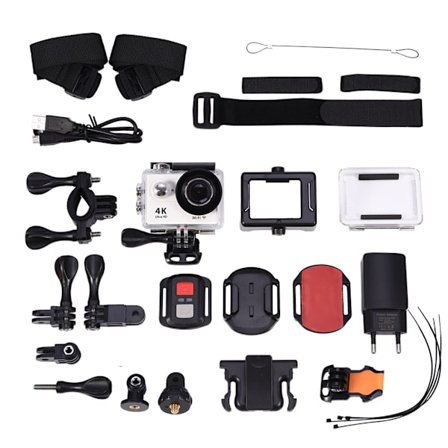 H9R Ultra HD 4K WIFI 1080P Fjärrstyrd Actionkamera med laddare (Vit)