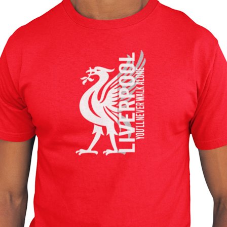 Liverpool rød T-skjorte med Liverbird You'll never walk alone M(BT)