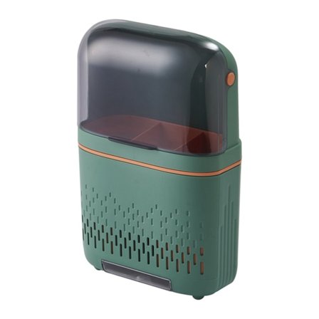 Rustsikker Vanntett Kjøkken Henger Rack Oppbevaring Bestikk Avrenner med Lokk Grønn Glasur