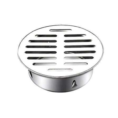 Rustfritt stål gulvavløp rundt antiblokkerende gulvavløp for balkong, gulvavløpsdeksel (110mm flat munn)