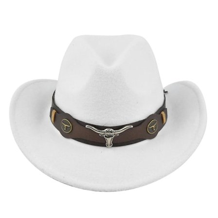 Cowboyhatt Retro Jazzhatt Silver Chain Ull Topphatt Filt Hatt Retro Faux Fårhatt Cowboyhatt
