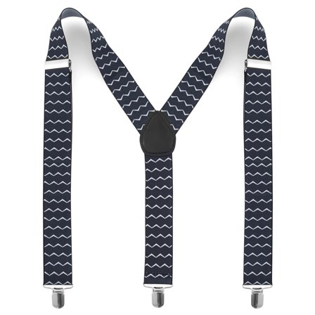 Svarte Bukseseler med Sikksakkmønster for menn - Bukseseler med klyper