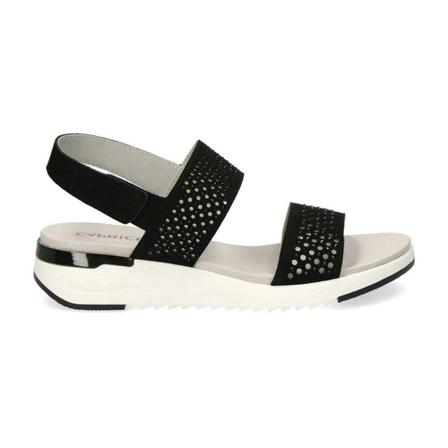 Caprice, black casual open sandals Zwart, Dames, Maat:41 EU
