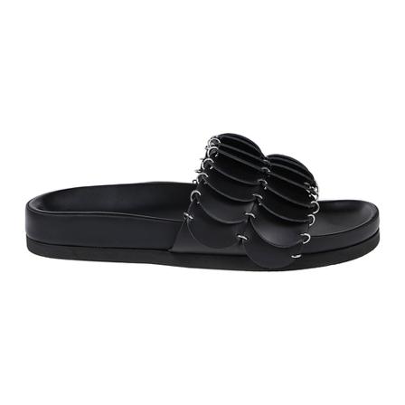Paco Rabanne, Pacoio Slide Sandals Zwart, Dames, Maat:40 EU