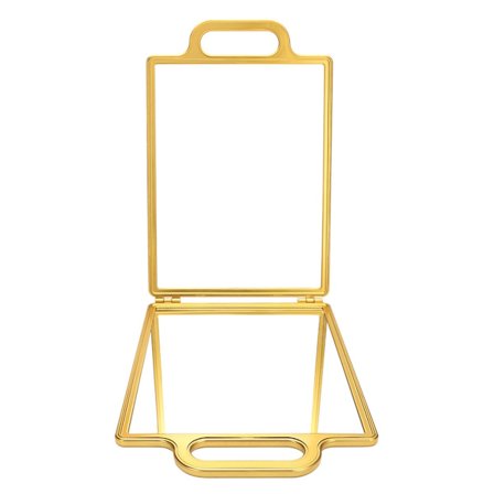 Sammenklappeligt glasspejl i salonkvalitet med skridsikkert ophængssystem kompakt