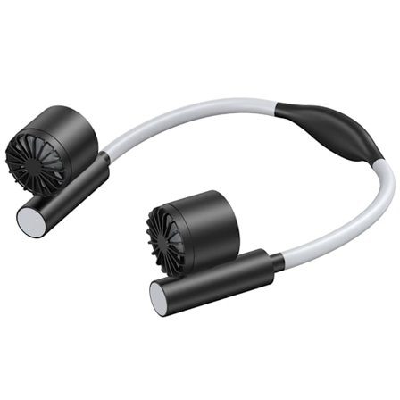 1 st Ny Uppladdningsbar USB Nack Turbo Fläkt, Portabel Handsfree Fläkt Upphängd 3 Hastigheter Justerbar Dubbel Nack Luftkylare